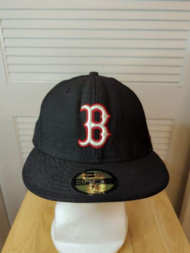 Retro Boston Red Sox New Era 59fifty 7 1/4 Black MLB MUSA