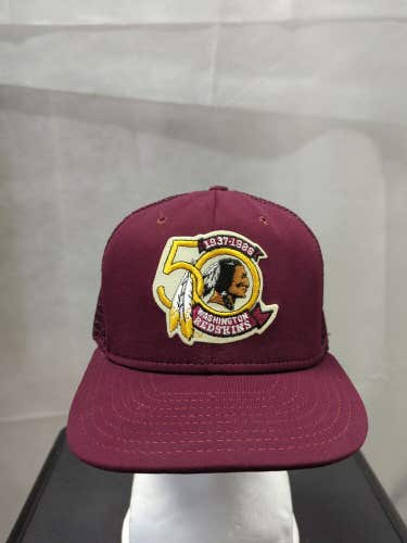 Vintage Washington Redskins 50th Anniversary Mesh Trucker Snapback Hat AJD L NFL