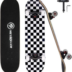 METROLLER Skateboards for Beginners,31 x 8 Complete Standard Skate Boards Grid