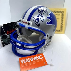 Barry Sanders Signed Vintage 3 5/8 Detroit Lions Riddell NFL Mini Helmet COA