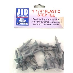 JTD Enterprises Plastic Step Tees (1 1/4", Silver, 25 PACK, 375 TEES) NEW