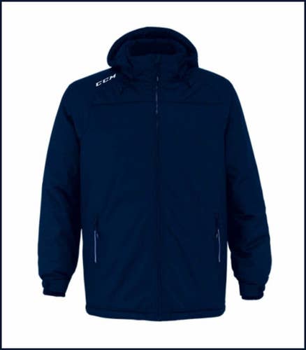 NEW CCM Team Winter Jacket, Navy Blue, Sr. 2XL