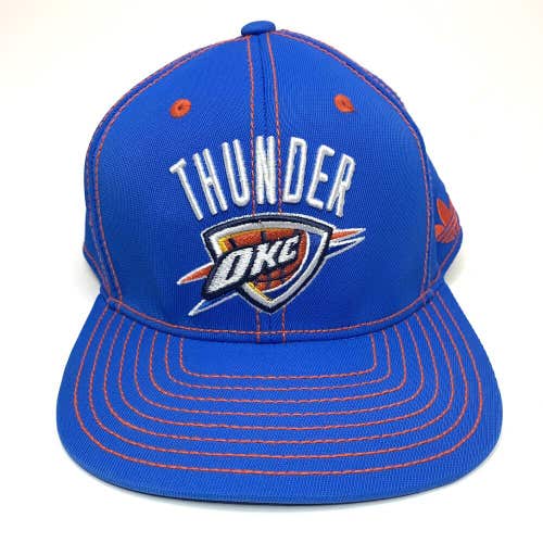 Adidas Originals NBA Oklahoma City Thunder Snapback Hat Blue Orange Flat Bill