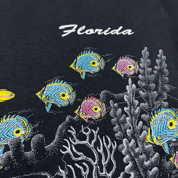 Tropical Fish T Shirt Mens Size XL Vintage 90s Coral Reef Sea Ocean Made In  USA