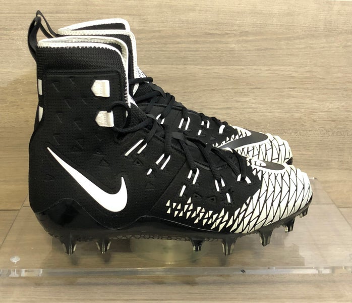 NIKE FORCE SAVAGE PRO FOOTBALL CLEATS BLACK White Sz 10.5 880144-010