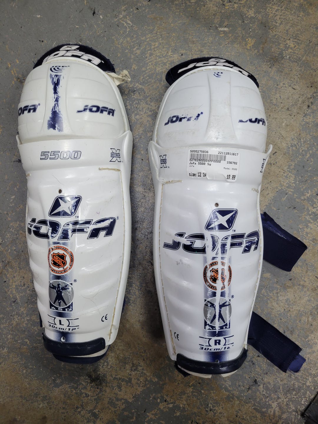 Used Jofa 5500 12" Hockey Shin Guards SidelineSwap