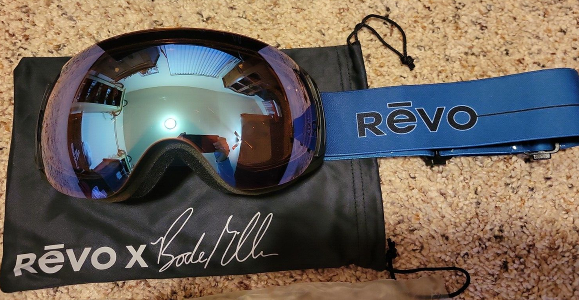 Revo X Bode Miller #5 Goggles Matte Black Blue Solar Second Lens Yellow