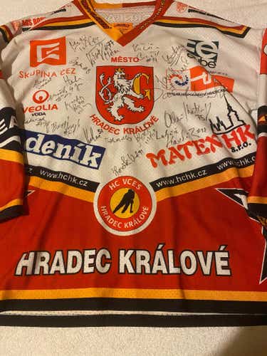 Mountfield Hradec Kralove Czechia Hockey League Team Autographed Hockey Game Jersey