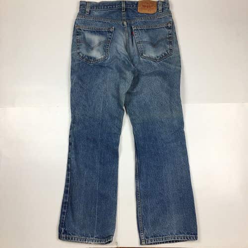 Vintage 90s Levi's 517 Boot Cut Light Wash Distressed Denim Blue Jeans 33x30