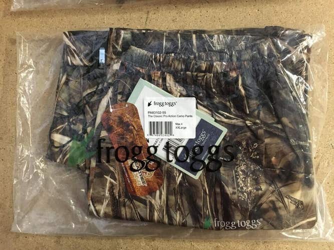 Frogg Toggs Classic Pro Action Realtree Max 4 waterproof hunting pants NEW XXL