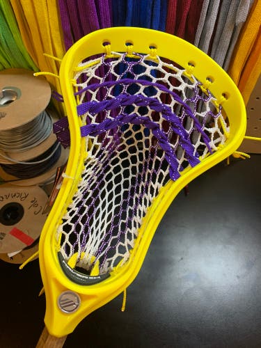 NEW Custom Strung Maverik Optik U Mens Lacrosse Stick Head W/ Semi-soft Memory mesh & Mid-low Pocket
