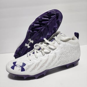 Under Armour Spotlight Football Cleats 4D Foam White Purple 3023963-103 Men 8.5