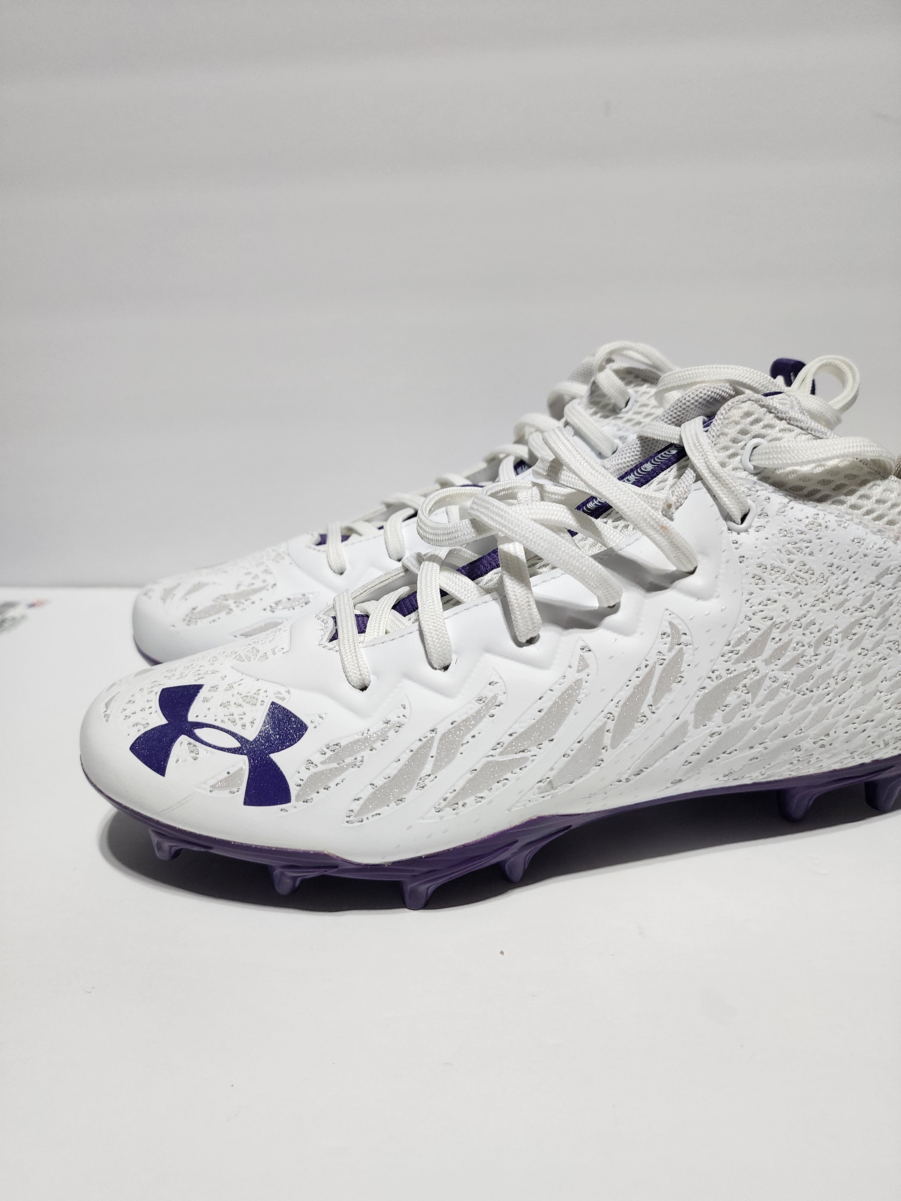 Under Armour Spotlight Football Cleats 4D Foam White Purple