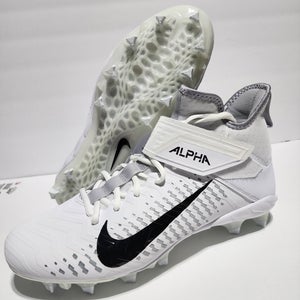 Men Size 12.5 WIDE Nike Alpha Menace Pro 2 Mid White Football Cleats BV3951-100
