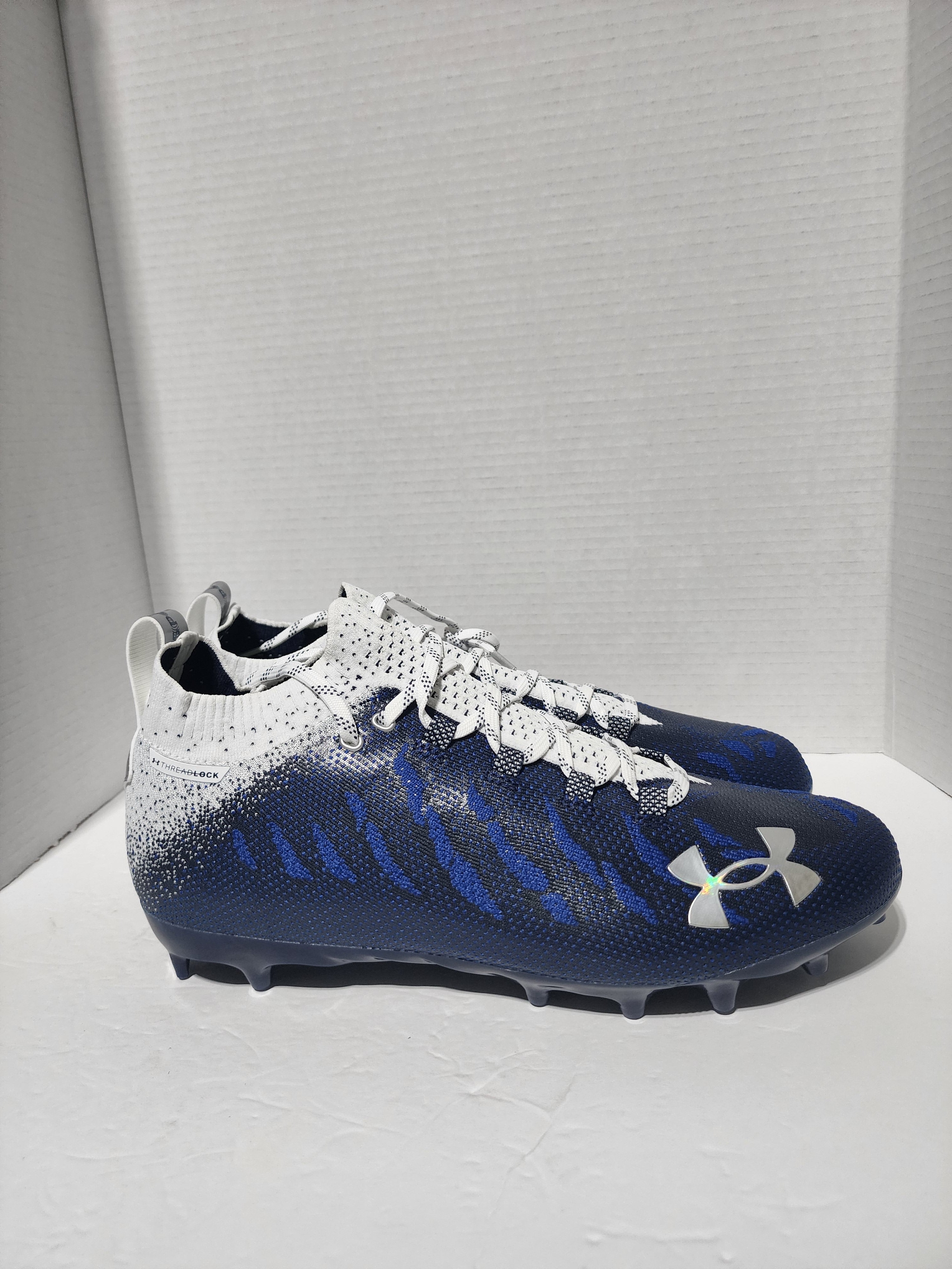Under Armour Spotlight Men Sz 12.5 Blue Football Lacrosse Cleats 3023959-103 UA Under Armour UA Highlight 2 MC Knit Football Cleats Royal  main image 4
