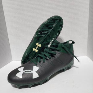 New Men's Under Armour Nitro Mid Green Black Football Cleats 1290962 055 Size 10