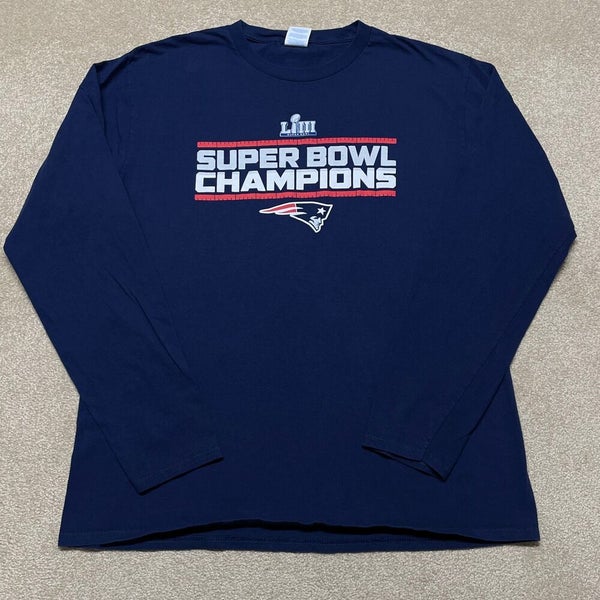 New England Patriots T Shirt Men Large Adult Blue NFL Football Super Bowl  Brady