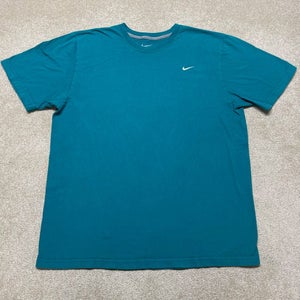 Nike Dri Fit T Shirt Men XL Adult Blue Swoosh Logo Active Workout Gym Run USA