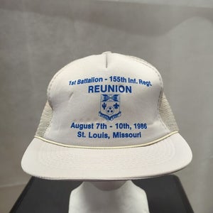 Vintage 1st Battalion 155th Infantry Regiment Reunion Mesh Trucker Snapback Hat
