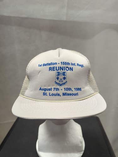 Vintage 1st Battalion 155th Infantry Regiment Reunion Mesh Trucker Snapback Hat