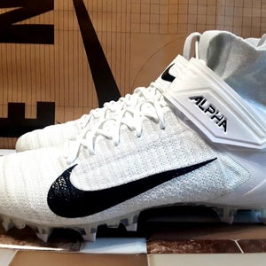 Nike Alpha Menace Elite 2 Flyknit Football Cleats AO3374-101 White Men's Size 14
