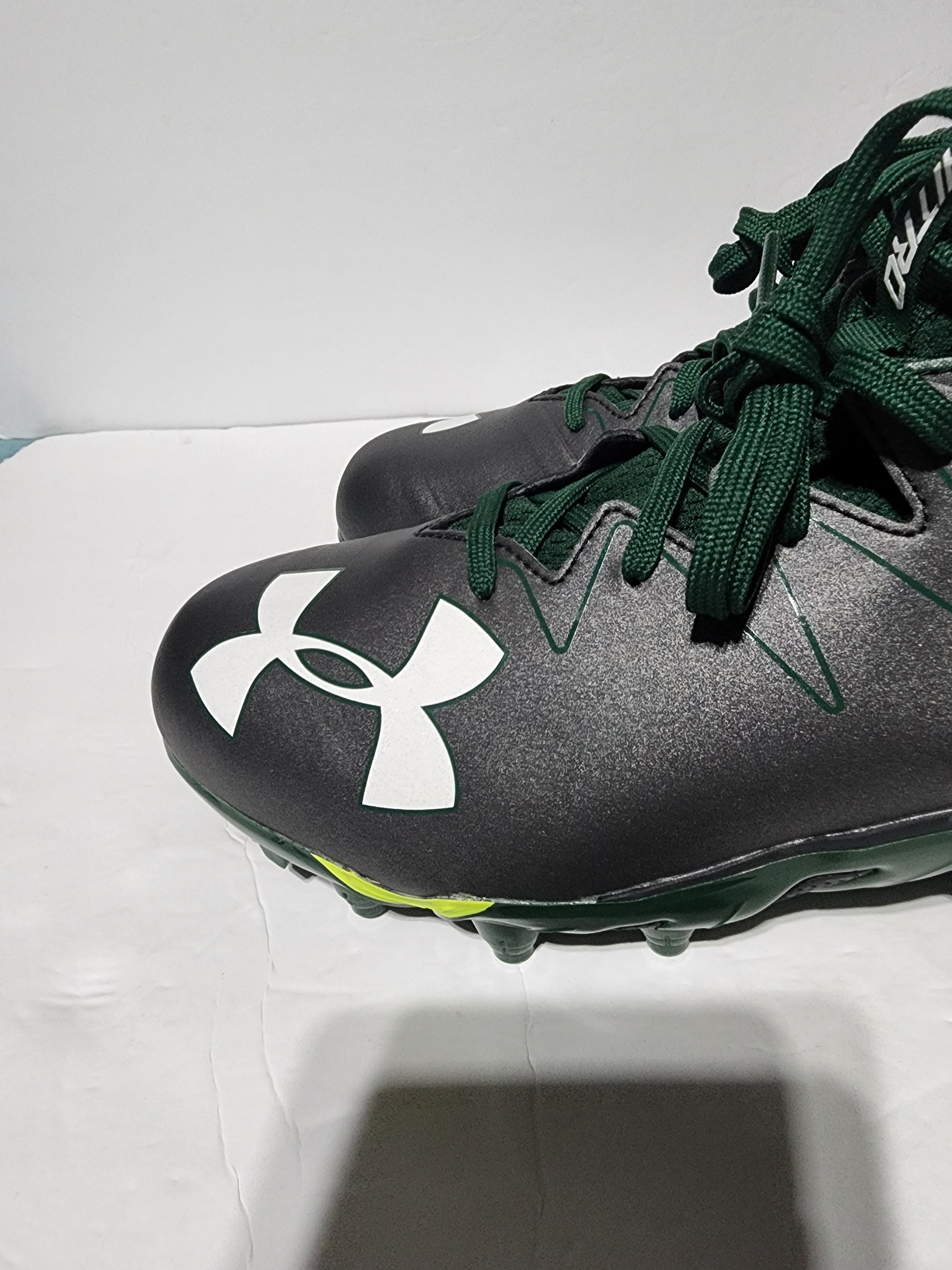 Under Armour Men’s Nitro III Mid White Silver Green Football Cleats Size 10.5 Under Armour Nitro Mid Select Football cleats | Mercari main image 4