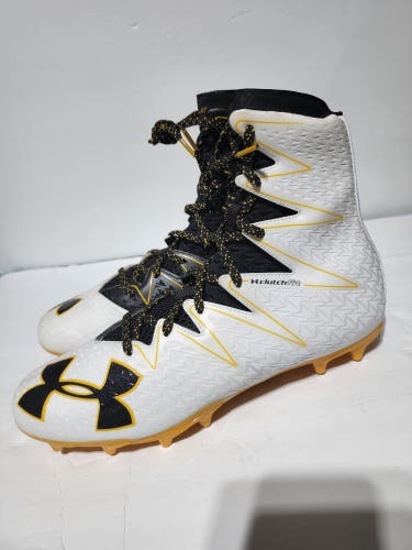Under Armour Clutch Fit Men's Football Cleats 'White Yellow' 1290924-108 Size 12