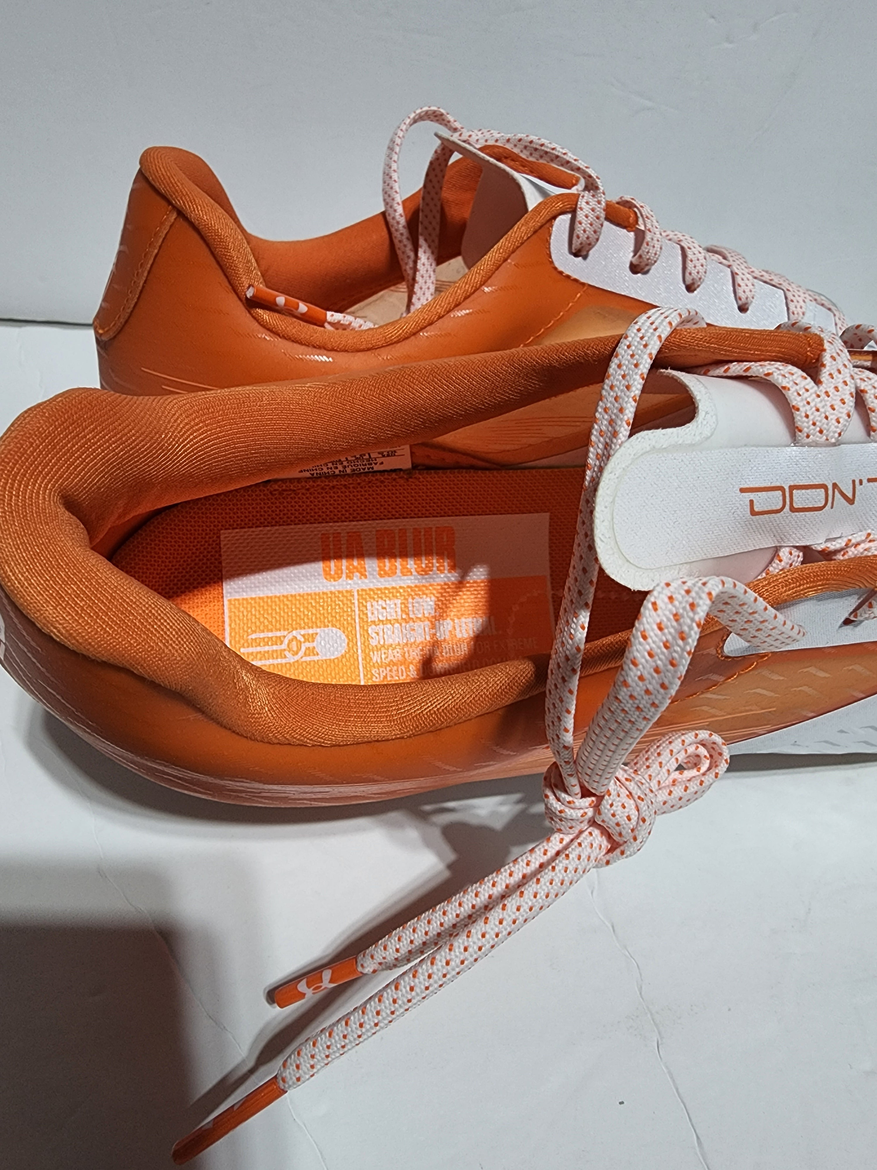Men Under Armour UA Blur Lux MC Football Cleats Orange Shoes  display picture 2