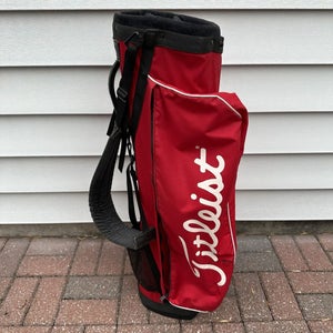 READ Titleist Golf Bag Carry Cart Bag 4 Way Dividers Red White No Stand