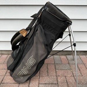 PING Hoofer Golf 4 Way Carry Stand Bag Brown Black