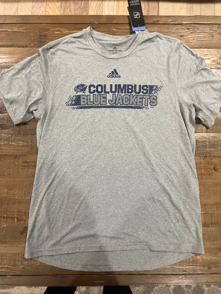 New adidas Columbus Blue Jackets DriFit TShirt New Grey M