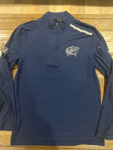 New Fanatics Columbus Blue Jackets Team Issued Quarter Zip Jacket