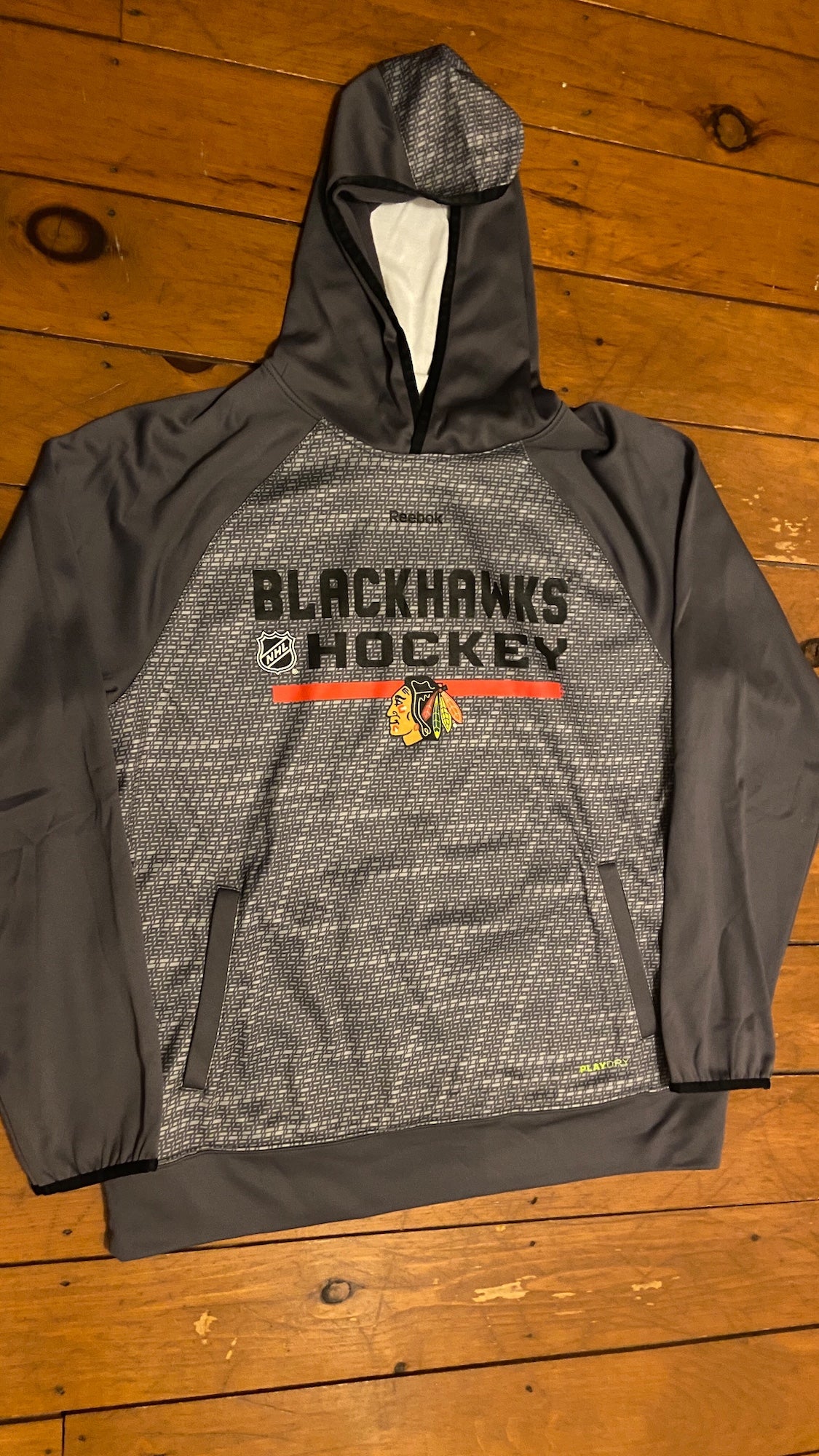 Youth Chicago Blackhawks Reebok Sportsman Full-Zip Hoodie-Black