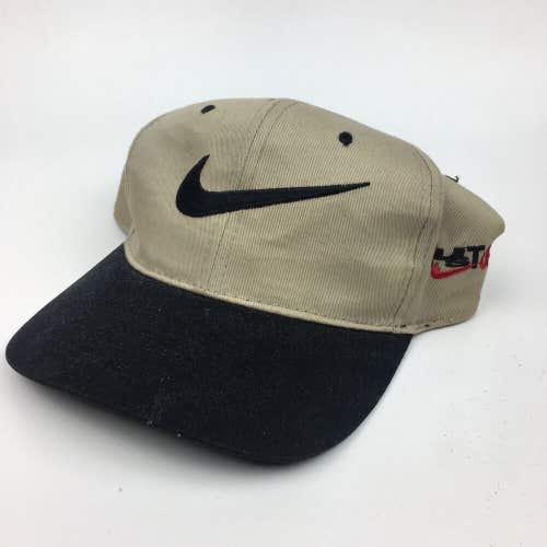Vintage 90s Nike Just Do it Swoosh Snapback Hat Cap Brown/Black