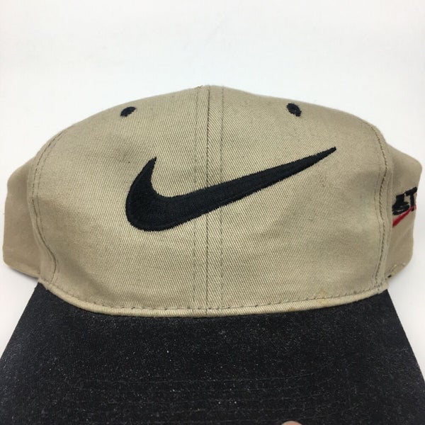 Vintage 90s Nike Just Do it Swoosh Snapback Hat Cap Brown/Black