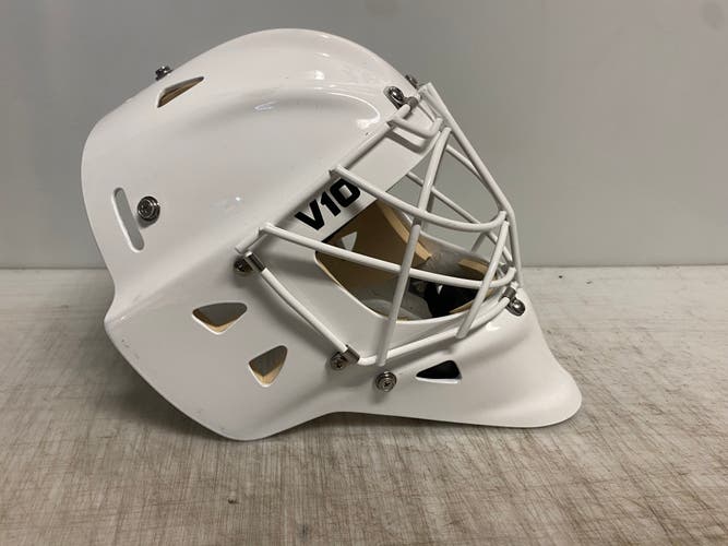 NEW White VICTORY V10 Pro Stock Goalie Mask w/ Bag 3494