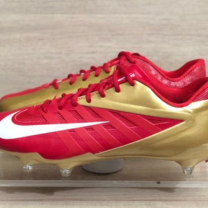 Nike Vapor Pro Low D Football Cleats Red Gold 544760-628 Mens size 12.5