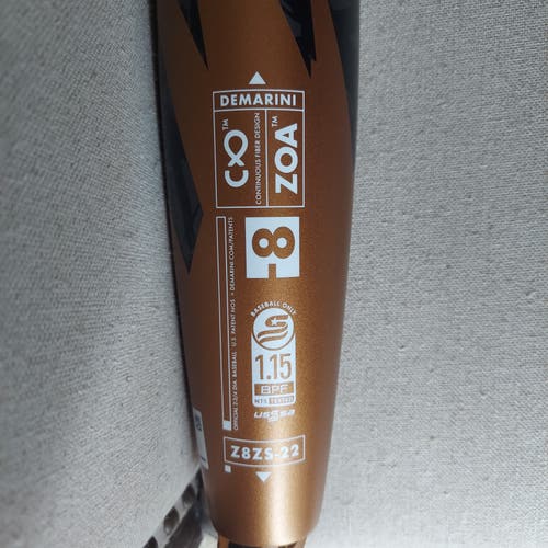 Used USSSA Certified 2022 DeMarini Composite Zoa Bat (-8) 21 oz 29"