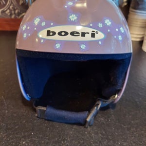 Used Youth Boeri Ski Helmet (Light Purple, Stickers, Size M)