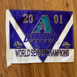 Arizona Diamondbacks MLB BASEBALL 2001 WORLD SERIES Mini Fan Cave Banner Flag!