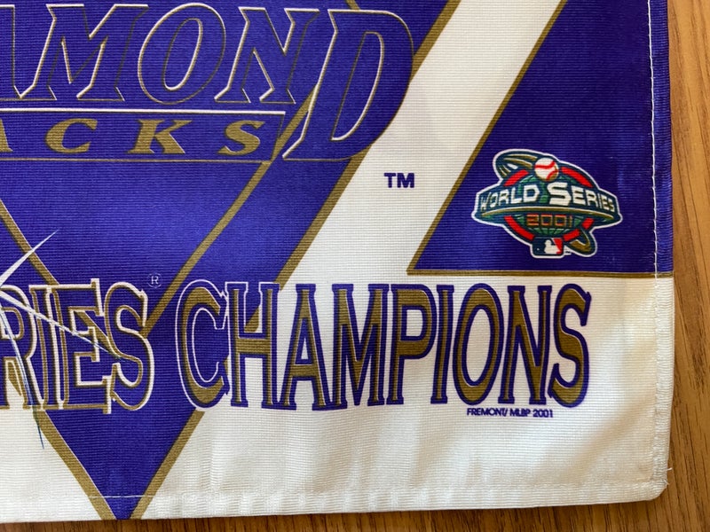 Arizona Diamondbacks MLB BASEBALL 2001 WORLD SERIES Mini Fan Cave Banner  Flag!