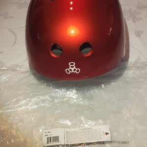 New TRIPLE 8  SWEAT SAVER Helmet- RED METALIC - SMALL
