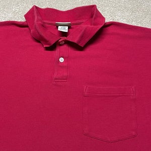 LL Bean Polo Shirt Men Large Adult Short Red Golf Collared Blank Casual Hike