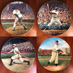 Limited Edition Collectible Porcelain Plates of Baseball Legends in Perfect Condition