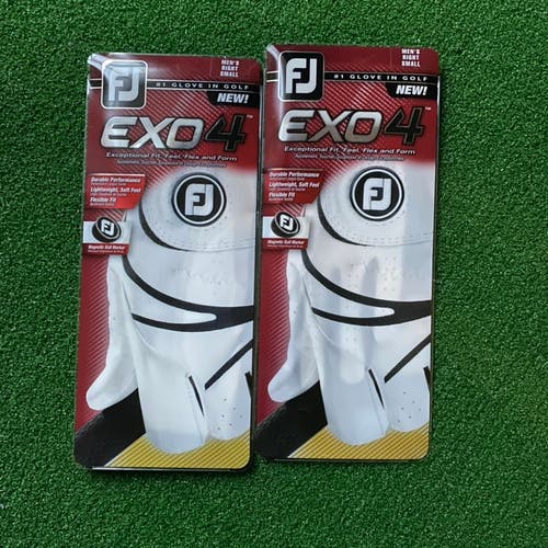 New FJ Exo 4 Golf Glove Mens Size Small 2 Pack Goes on RH (For LH Players)