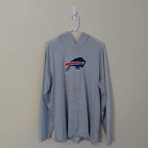 NFL Pro Line Buffalo Bills Hooded Lightweight Gray Pullover Shirt Sz XLarge