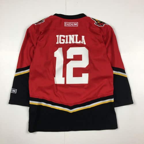 Jarome Iginla CCM NHL Hockey Jersey Red Home #12 Youth L/XL