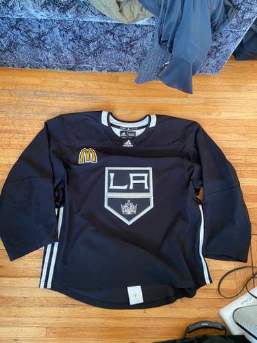 LA Kings Black Used Goalie Cut Men's Adidas Jersey
