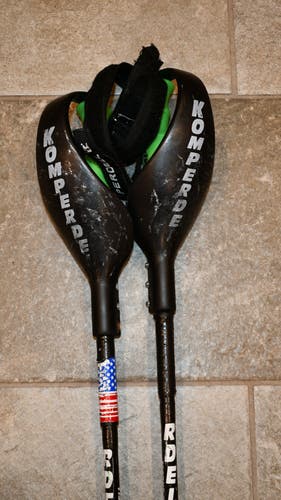 120 used CARBON Komperdell Racing Ski Poles with Profi SL guards SLALOM
