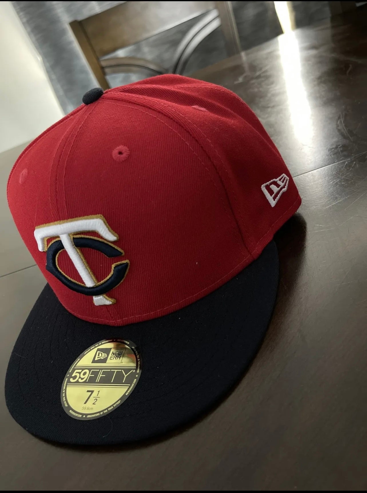 New Era Minnesota Twins Navy/Red on Field Diamond 59FIFTY Fitted Hat